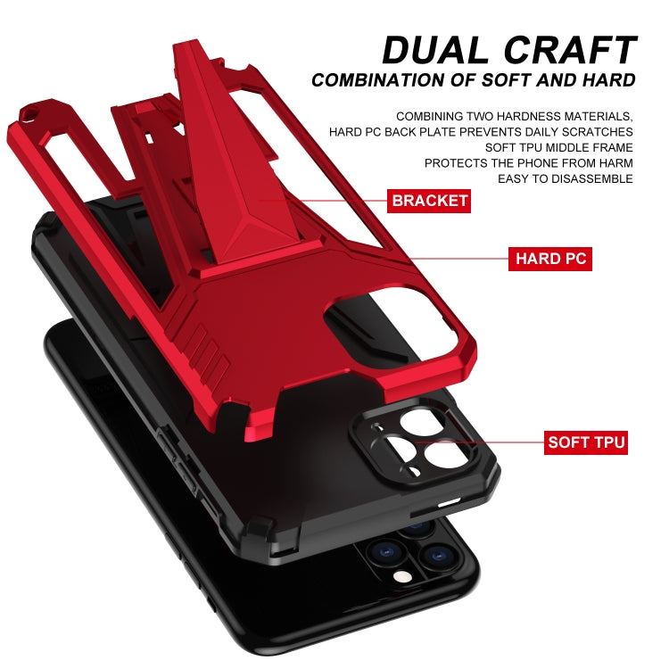 For iPhone 11 Pro Max Super V Armor PC + TPU Shockproof Case with Invisible Holder