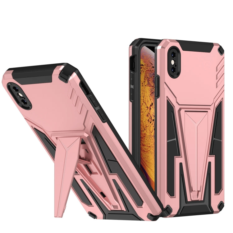 For iPhone X / XS Super V Armor PC + TPU Shockproof Case with Invisible Holder