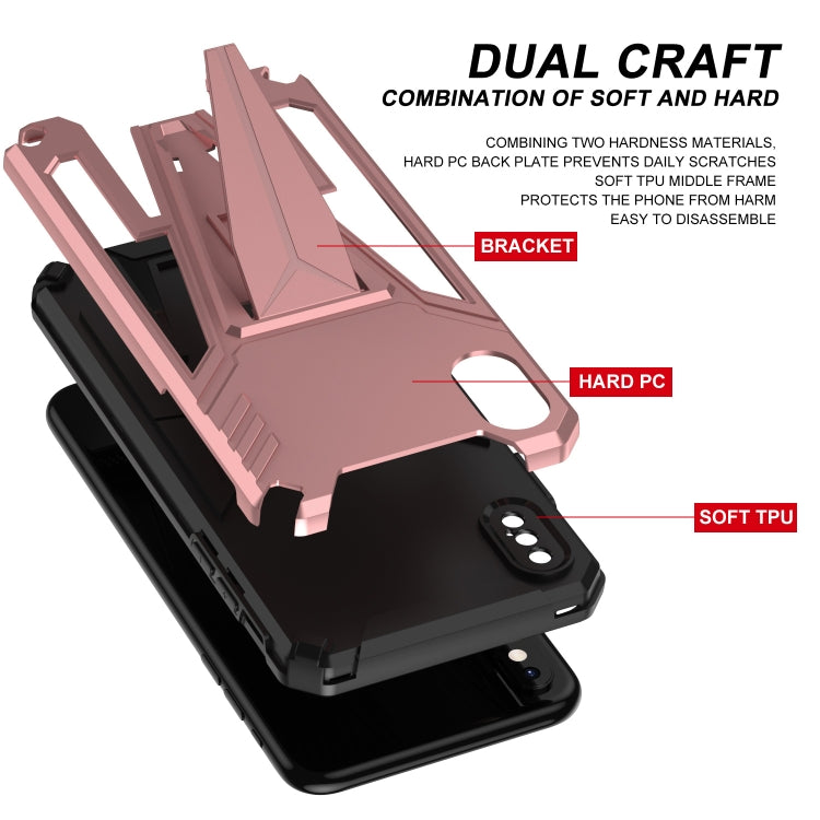 For iPhone X / XS Super V Armor PC + TPU Shockproof Case with Invisible Holder