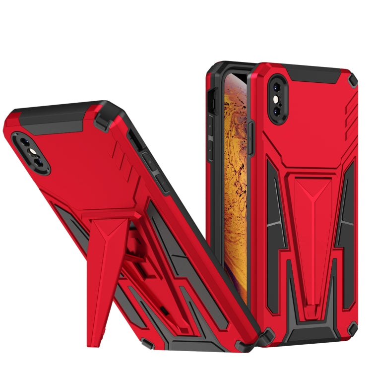 For iPhone X / XS Super V Armor PC + TPU Shockproof Case with Invisible Holder