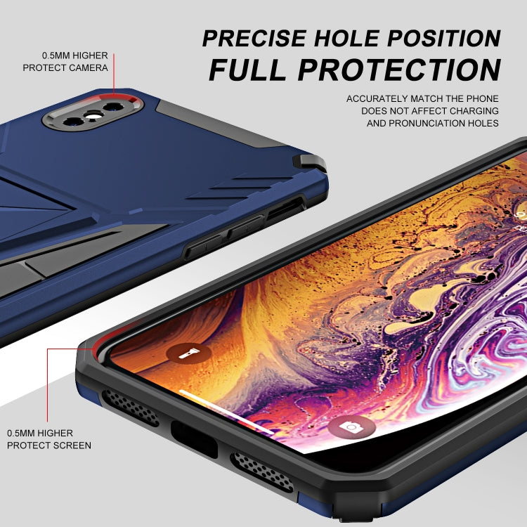 For iPhone X / XS Super V Armor PC + TPU Shockproof Case with Invisible Holder