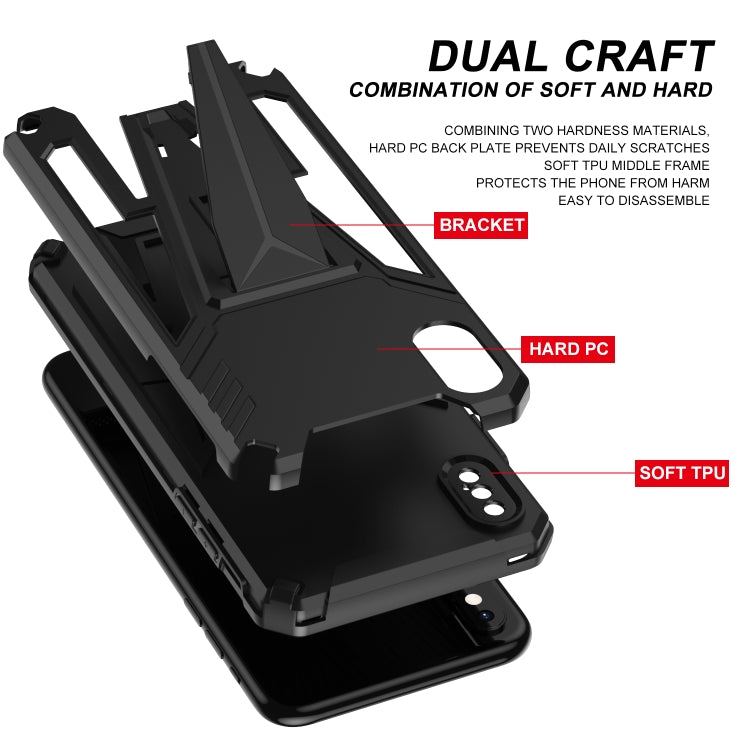 For iPhone X / XS Super V Armor PC + TPU Shockproof Case with Invisible Holder