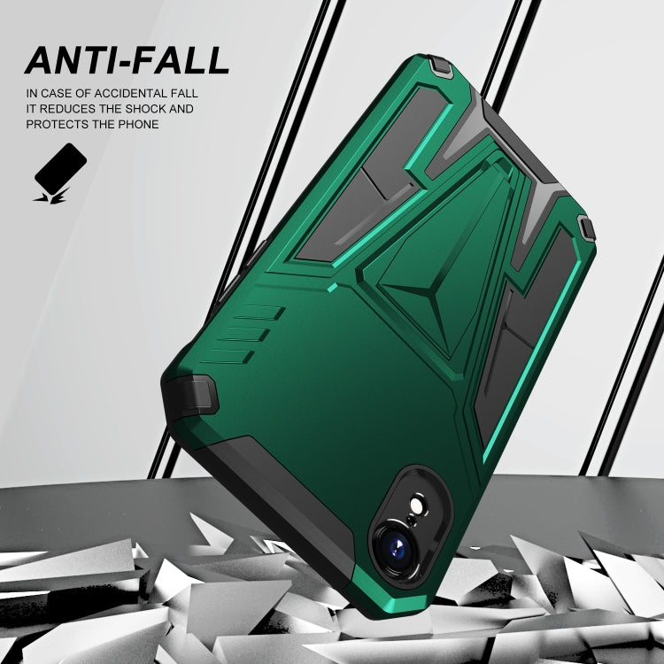For iPhone XR Super V Armor PC + TPU Shockproof Case with Invisible Holder