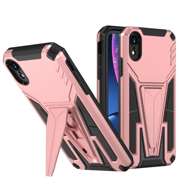 For iPhone XR Super V Armor PC + TPU Shockproof Case with Invisible Holder