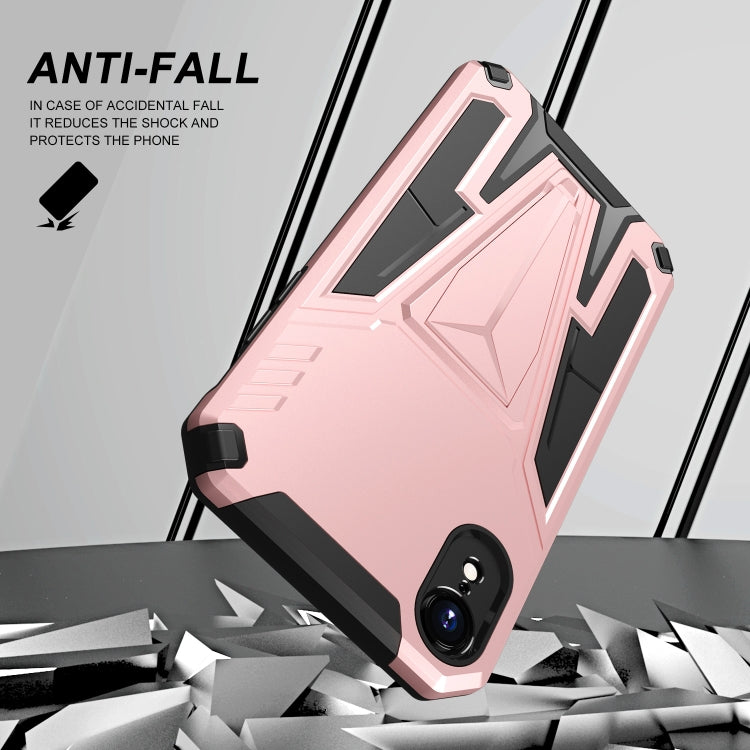 For iPhone XR Super V Armor PC + TPU Shockproof Case with Invisible Holder