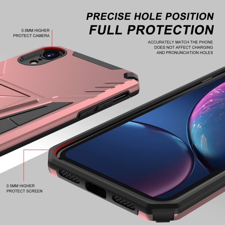 For iPhone XR Super V Armor PC + TPU Shockproof Case with Invisible Holder