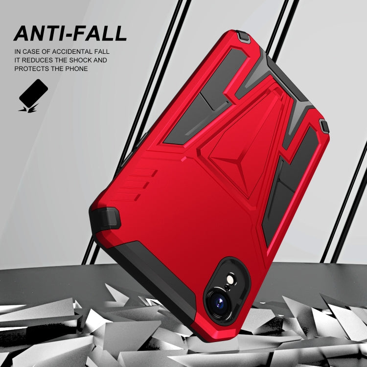 For iPhone XR Super V Armor PC + TPU Shockproof Case with Invisible Holder