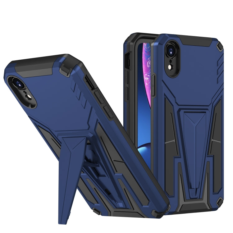 For iPhone XR Super V Armor PC + TPU Shockproof Case with Invisible Holder