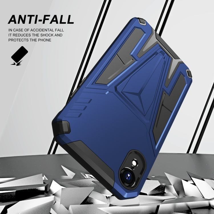 For iPhone XR Super V Armor PC + TPU Shockproof Case with Invisible Holder