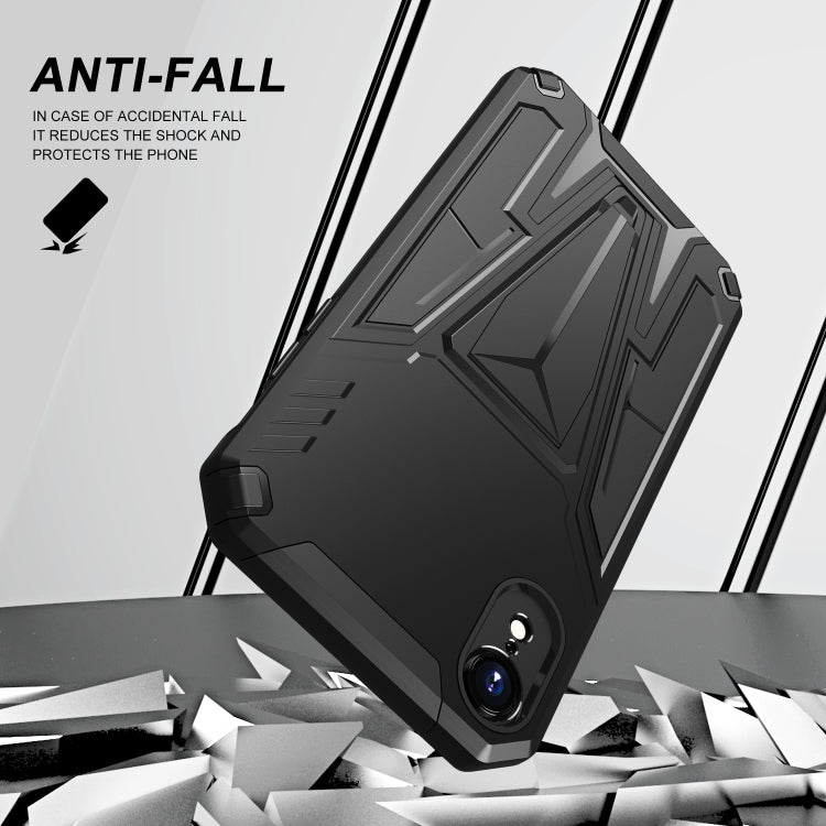 For iPhone XR Super V Armor PC + TPU Shockproof Case with Invisible Holder