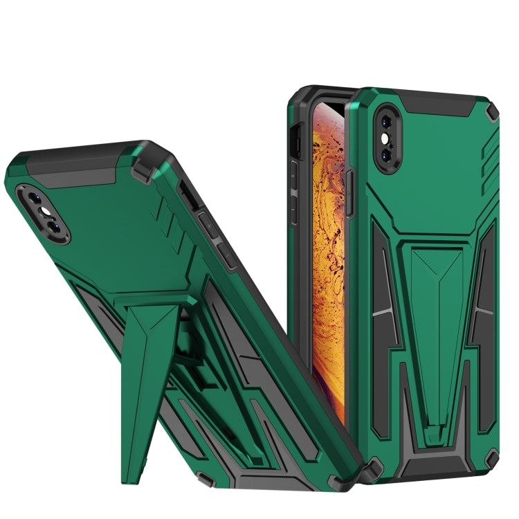 For iPhone XS Max Super V Armor PC + TPU Shockproof Case with Invisible Holder