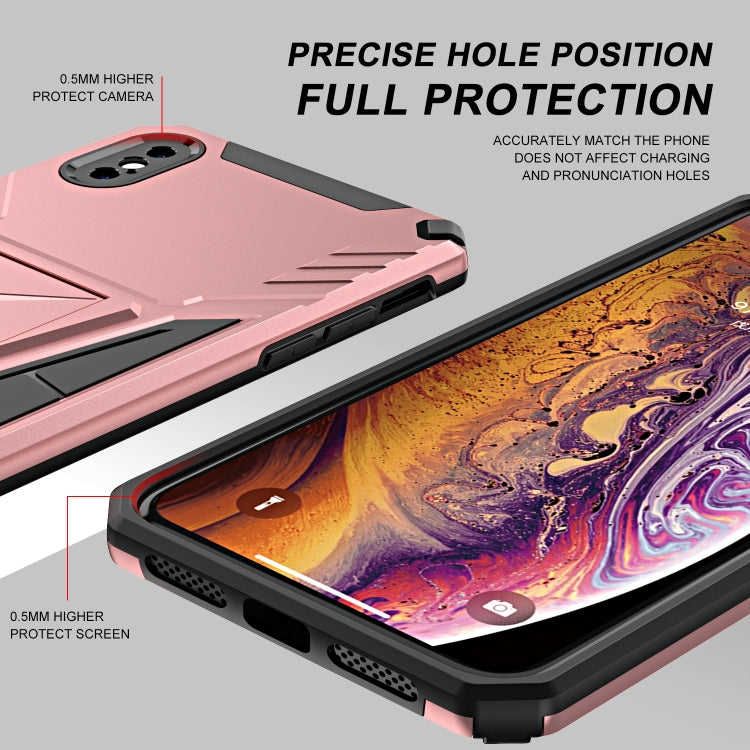 For iPhone XS Max Super V Armor PC + TPU Shockproof Case with Invisible Holder