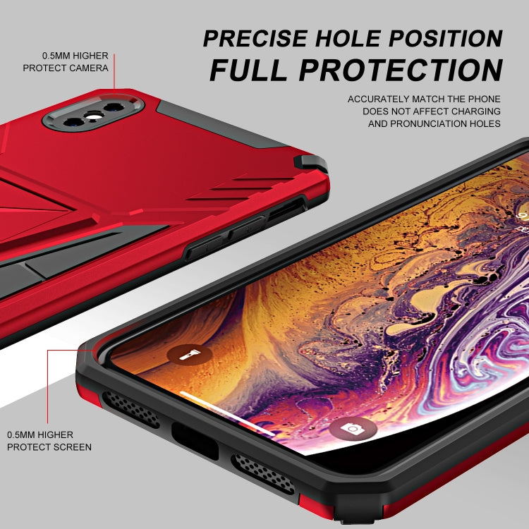 For iPhone XS Max Super V Armor PC + TPU Shockproof Case with Invisible Holder