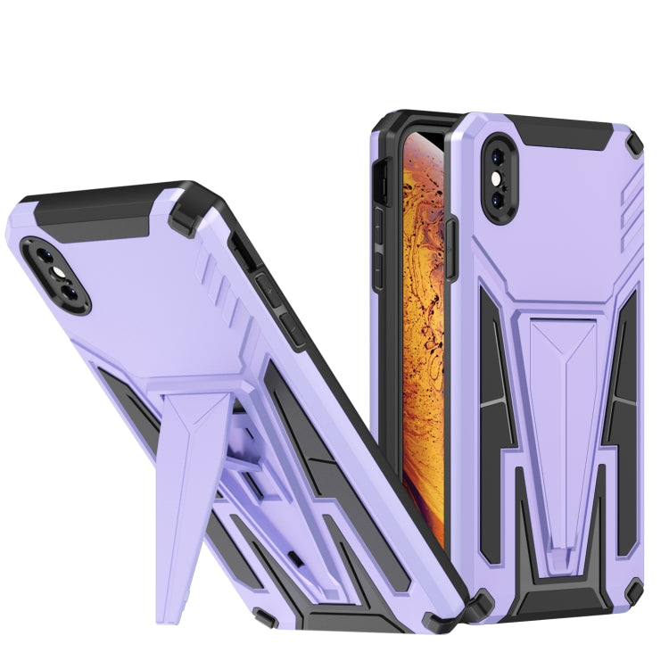 For iPhone XS Max Super V Armor PC + TPU Shockproof Case with Invisible Holder