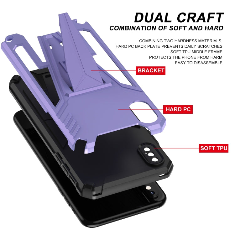 For iPhone XS Max Super V Armor PC + TPU Shockproof Case with Invisible Holder