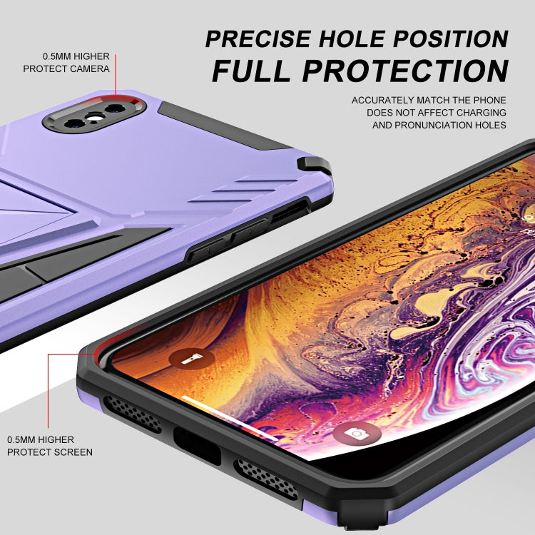 For iPhone XS Max Super V Armor PC + TPU Shockproof Case with Invisible Holder