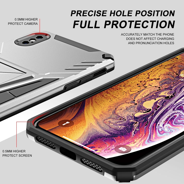 For iPhone XS Max Super V Armor PC + TPU Shockproof Case with Invisible Holder
