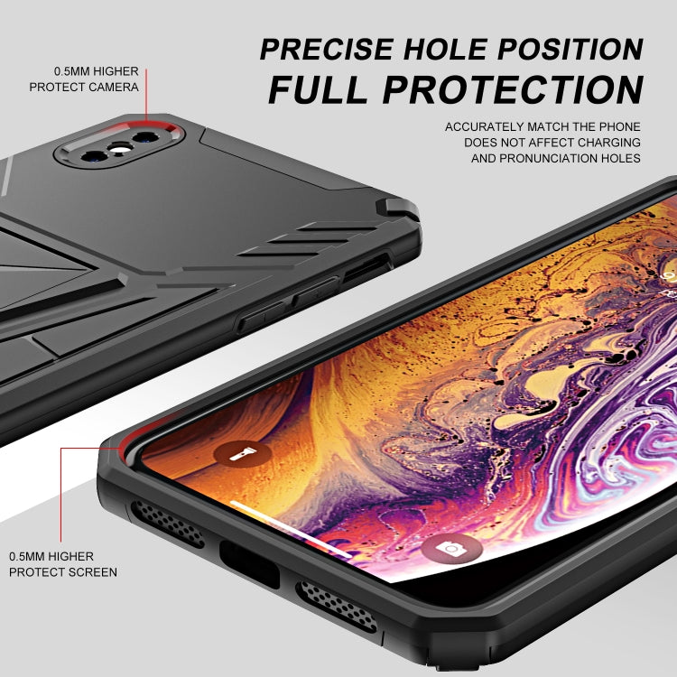 For iPhone XS Max Super V Armor PC + TPU Shockproof Case with Invisible Holder