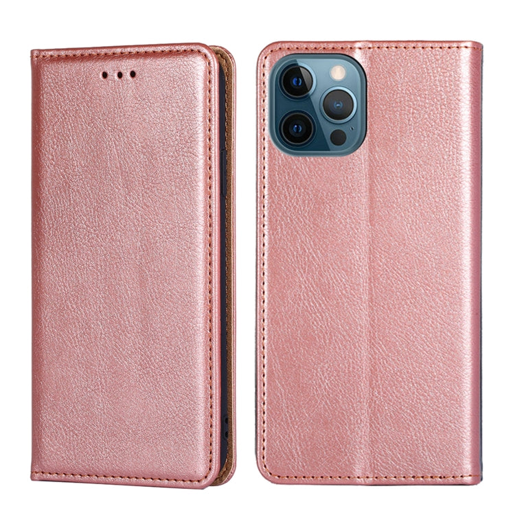 For iPhone 13 Pro Max PU + TPU Gloss Oil Solid Color Magnetic Horizontal Flip Leather Case with Holder & Card Slot & Wallet