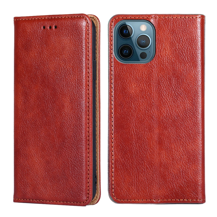 For iPhone 13 Pro Max PU + TPU Gloss Oil Solid Color Magnetic Horizontal Flip Leather Case with Holder & Card Slot & Wallet