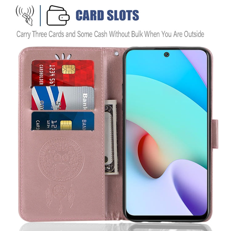 For Xiaomi Redmi 10 Wind Chime Owl Embossing Pattern Horizontal Flip Leather Case with Holder & Card Slots & Wallet