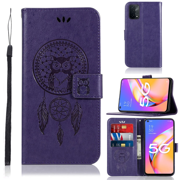 For OPPO A93 5G Wind Chime Owl Embossing Pattern Horizontal Flip Leather Case with Holder & Card Slots & Wallet