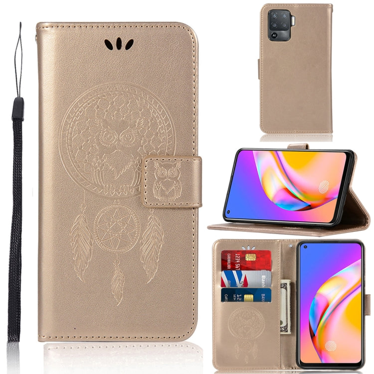 For OPPO A94 / A95 5G Wind Chime Owl Embossing Pattern Horizontal Flip Leather Case with Holder & Card Slots & Wallet