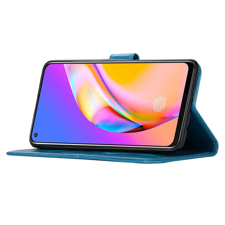 For OPPO A94 / A95 5G Wind Chime Owl Embossing Pattern Horizontal Flip Leather Case with Holder & Card Slots & Wallet