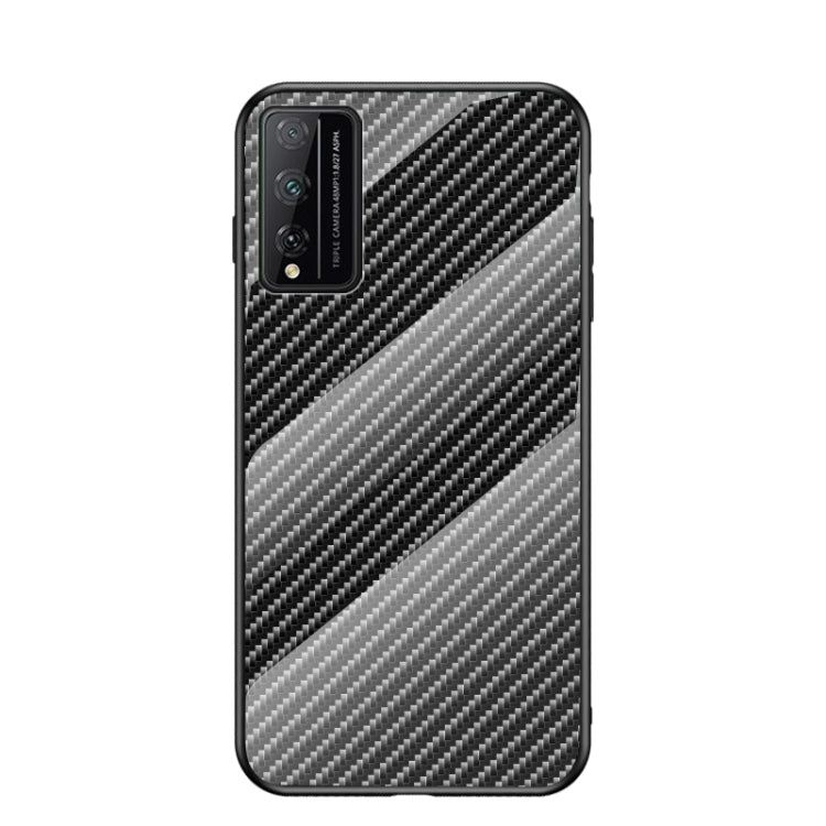 For Honor Play 4T Pro Gradient Carbon Fiber Texture TPU Border Tempered Glass Case