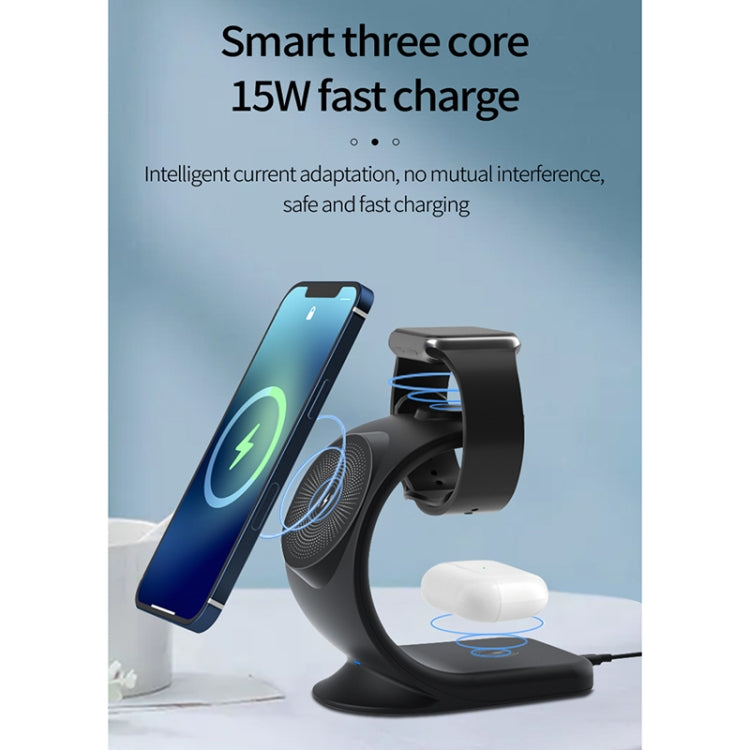 OJD-83 15W 3 in 1 Creative C-shaped Magnetic Wireless Charger for Mobile Phones / Watches / Earphones