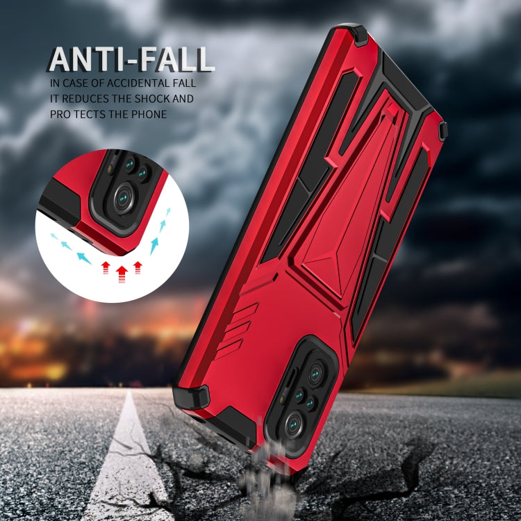 For Xiaomi Redmi Note 10 Pro Super V Armor PC + TPU Shockproof Case with Invisible Holder