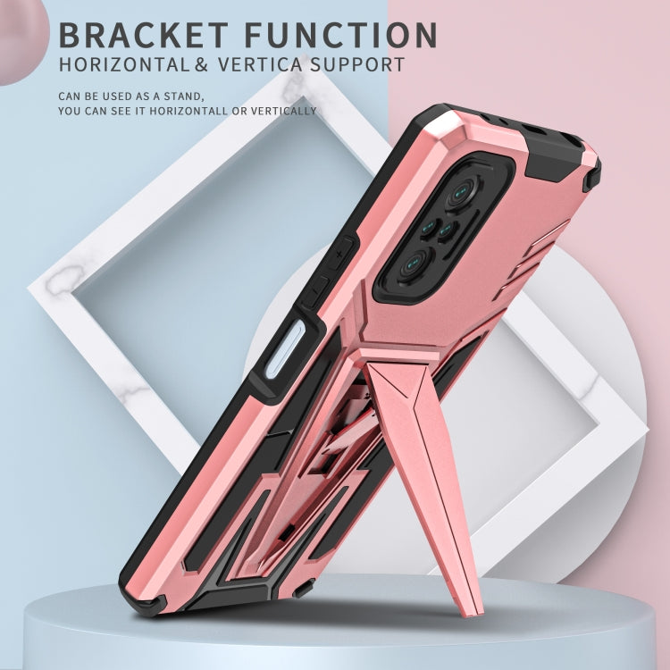 For Xiaomi Redmi Note 10 Pro Super V Armor PC + TPU Shockproof Case with Invisible Holder