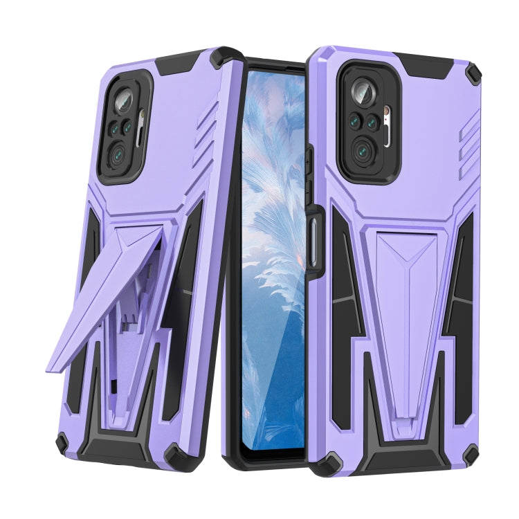 For Xiaomi Redmi Note 10 Pro Super V Armor PC + TPU Shockproof Case with Invisible Holder