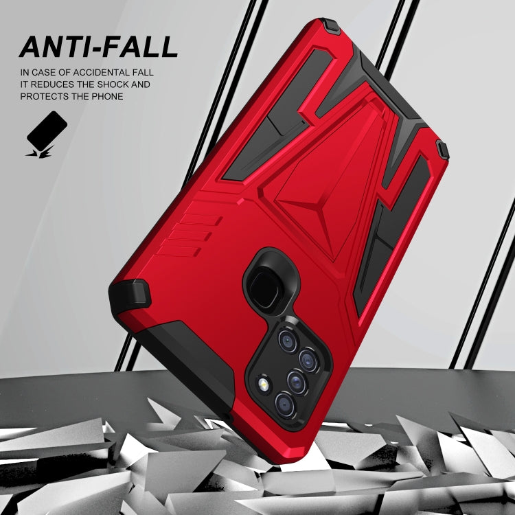 For Samsung Galaxy A21 US Version Super V Armor PC + TPU Shockproof Case with Invisible Holder