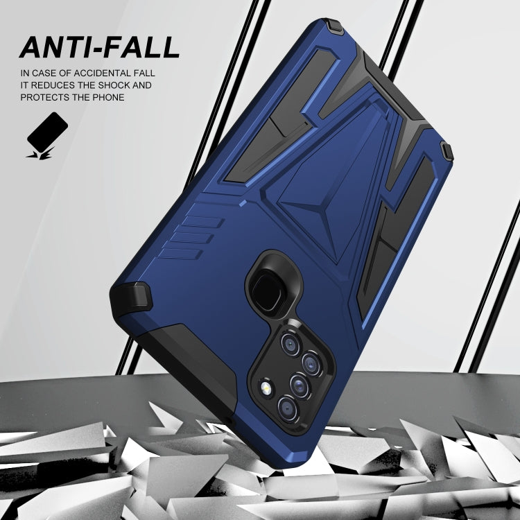 For Samsung Galaxy A21 US Version Super V Armor PC + TPU Shockproof Case with Invisible Holder