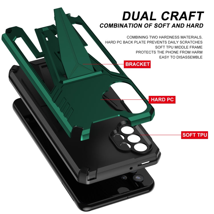 For Samsung Galaxy A32 5G Super V Armor PC + TPU Shockproof Case with Invisible Holder
