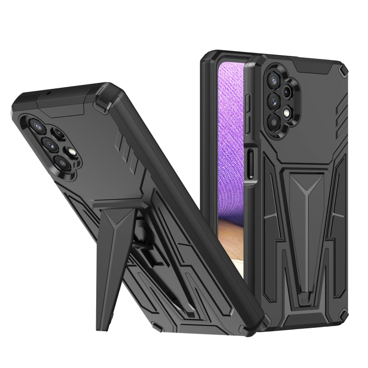 For Samsung Galaxy A32 5G Super V Armor PC + TPU Shockproof Case with Invisible Holder