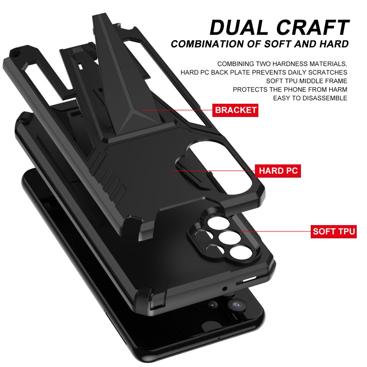 For Samsung Galaxy A32 5G Super V Armor PC + TPU Shockproof Case with Invisible Holder