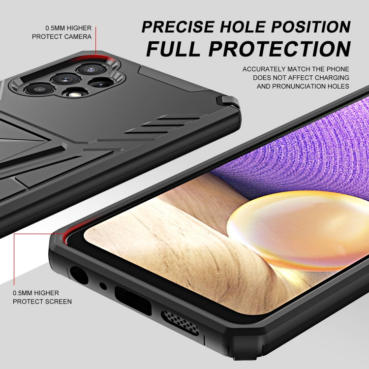 For Samsung Galaxy A32 5G Super V Armor PC + TPU Shockproof Case with Invisible Holder