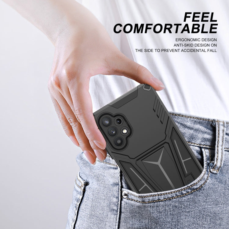 For Samsung Galaxy A32 5G Super V Armor PC + TPU Shockproof Case with Invisible Holder