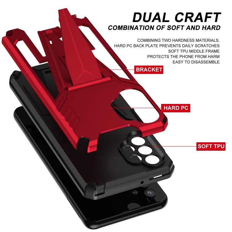 For Samsung Galaxy A32 5G Super V Armor PC + TPU Shockproof Case with Invisible Holder