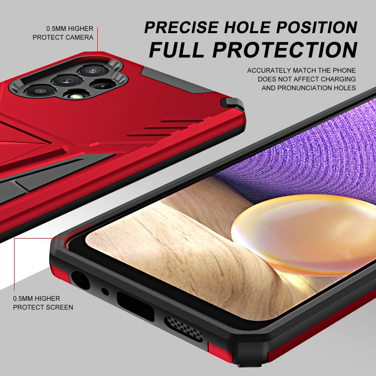 For Samsung Galaxy A32 5G Super V Armor PC + TPU Shockproof Case with Invisible Holder