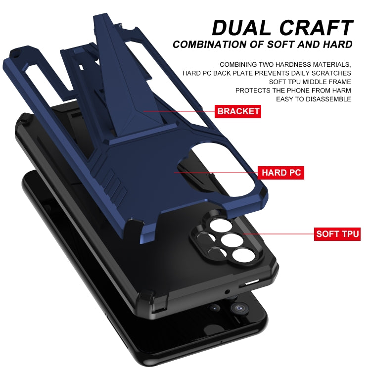 For Samsung Galaxy A32 5G Super V Armor PC + TPU Shockproof Case with Invisible Holder