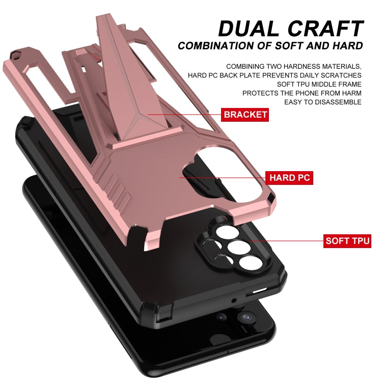 For Samsung Galaxy A32 5G Super V Armor PC + TPU Shockproof Case with Invisible Holder