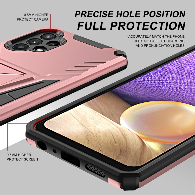 For Samsung Galaxy A32 5G Super V Armor PC + TPU Shockproof Case with Invisible Holder