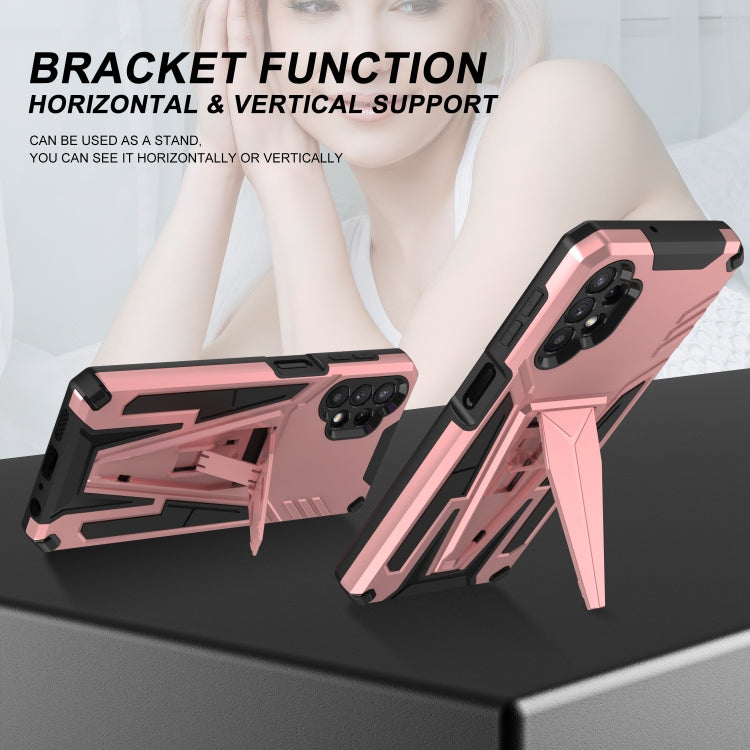 For Samsung Galaxy A32 5G Super V Armor PC + TPU Shockproof Case with Invisible Holder