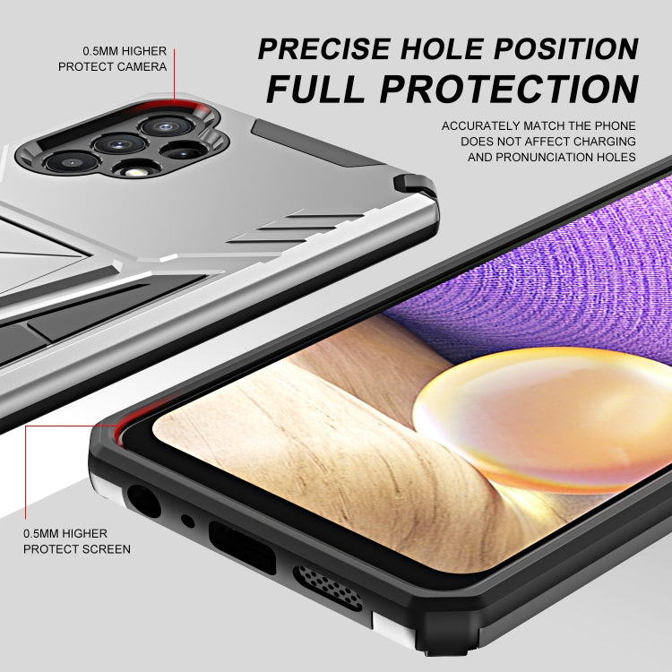 For Samsung Galaxy A32 5G Super V Armor PC + TPU Shockproof Case with Invisible Holder