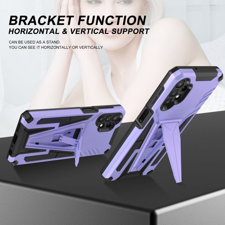 For Samsung Galaxy A32 5G Super V Armor PC + TPU Shockproof Case with Invisible Holder