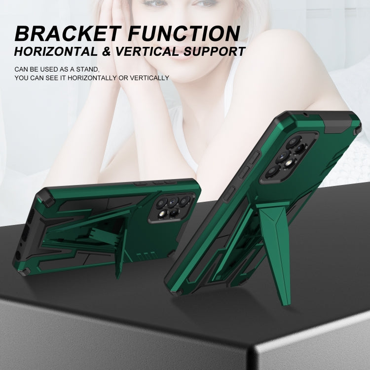 For Samsung Galaxy A52 4G/A52 5G/A52S 5G Super V Armor PC + TPU Shockproof Case with Invisible Holder