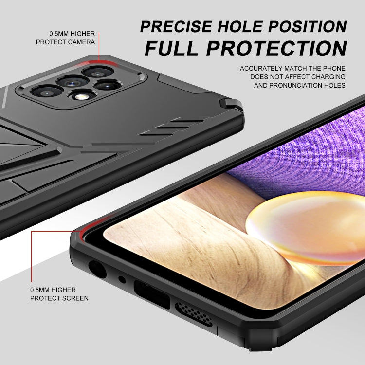 For Samsung Galaxy A52 4G/A52 5G/A52S 5G Super V Armor PC + TPU Shockproof Case with Invisible Holder